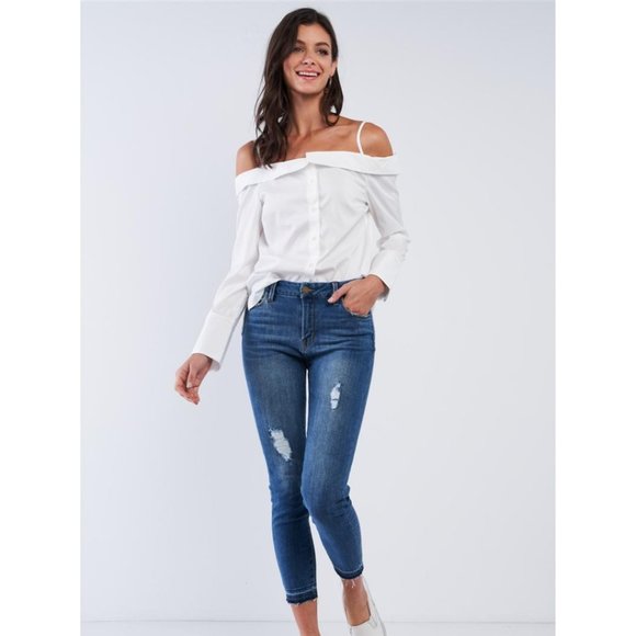 Cami Strap Button Down Blouse NWT - Picture 3 of 3